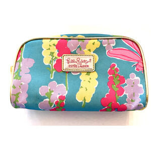 Estee Lauder Floral Cosmetic Makeup Bag by Lilly Pulitzer Designer w/ bottles